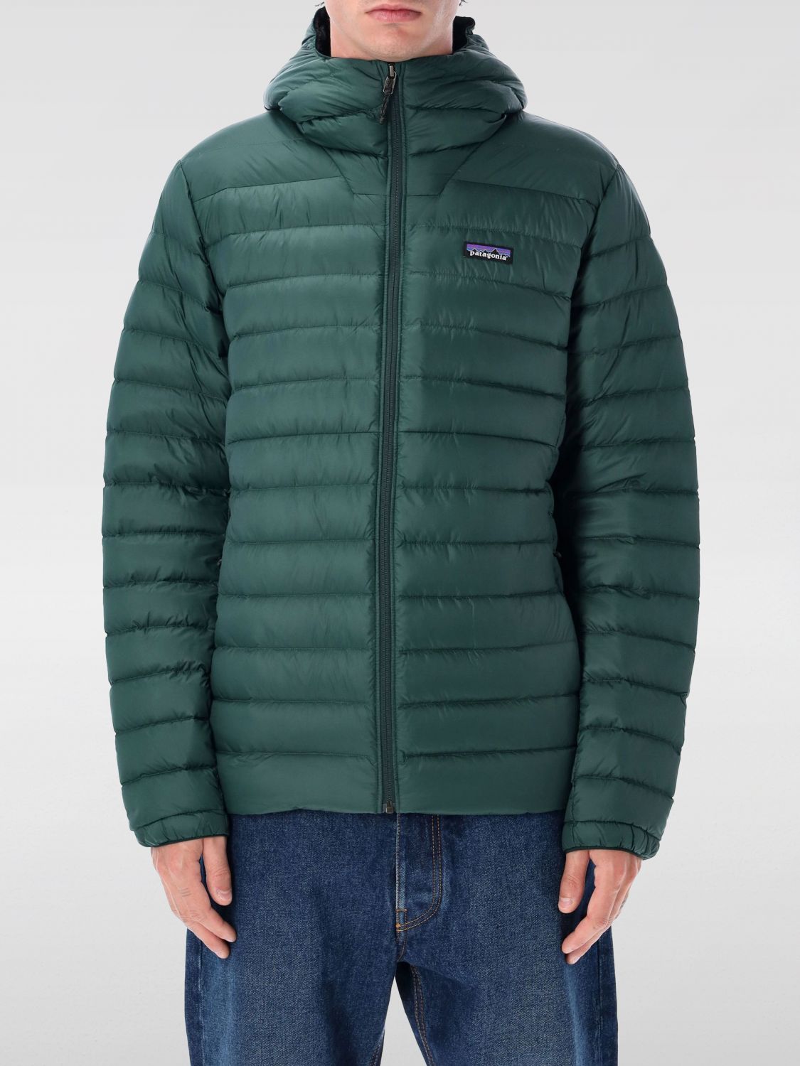 Patagonia Insulated Hoodie Featuring Adjustable Elements In Green