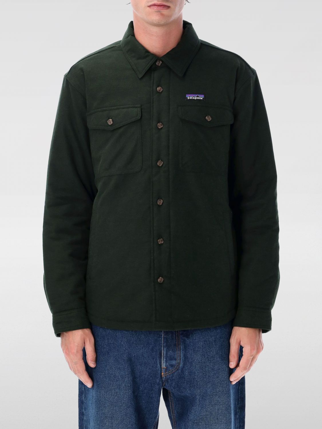 Patagonia Fjord Flannel Insulated Shirt In Green