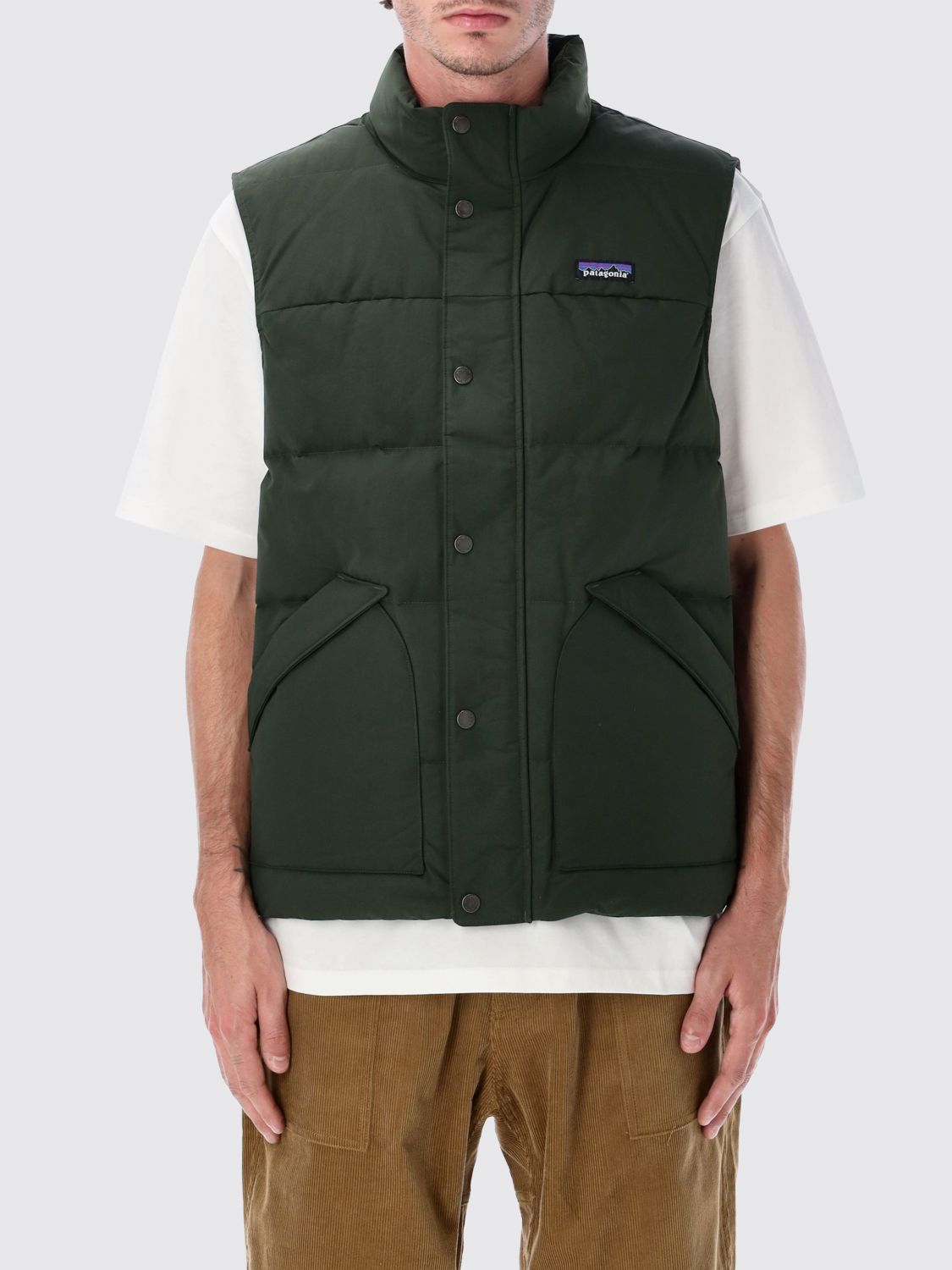 Gilet in nylon riciclato con logo Patagonia