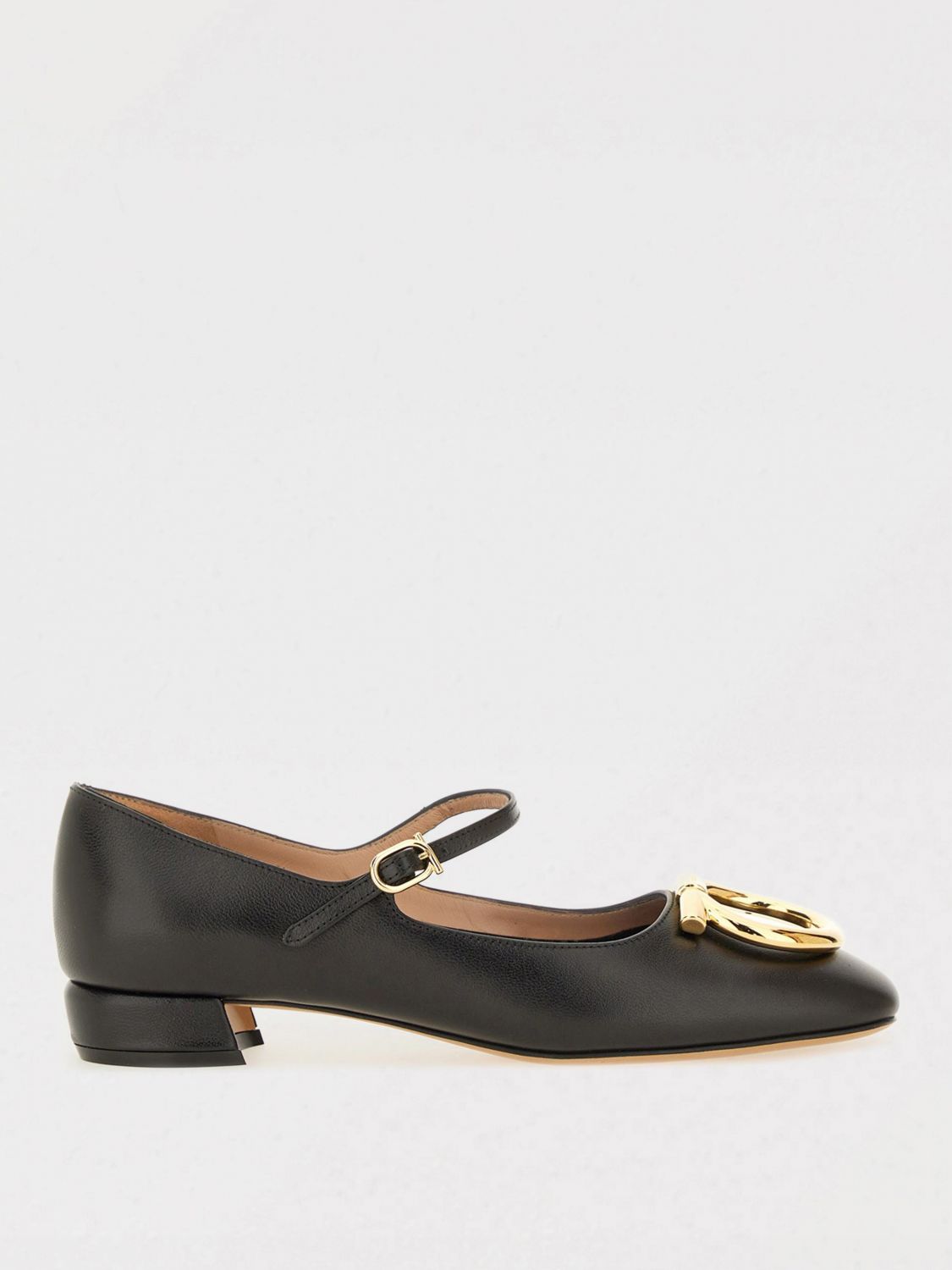 Ferragamo Salvatore "mary Jane Maxi Gancini" Shoe In Black