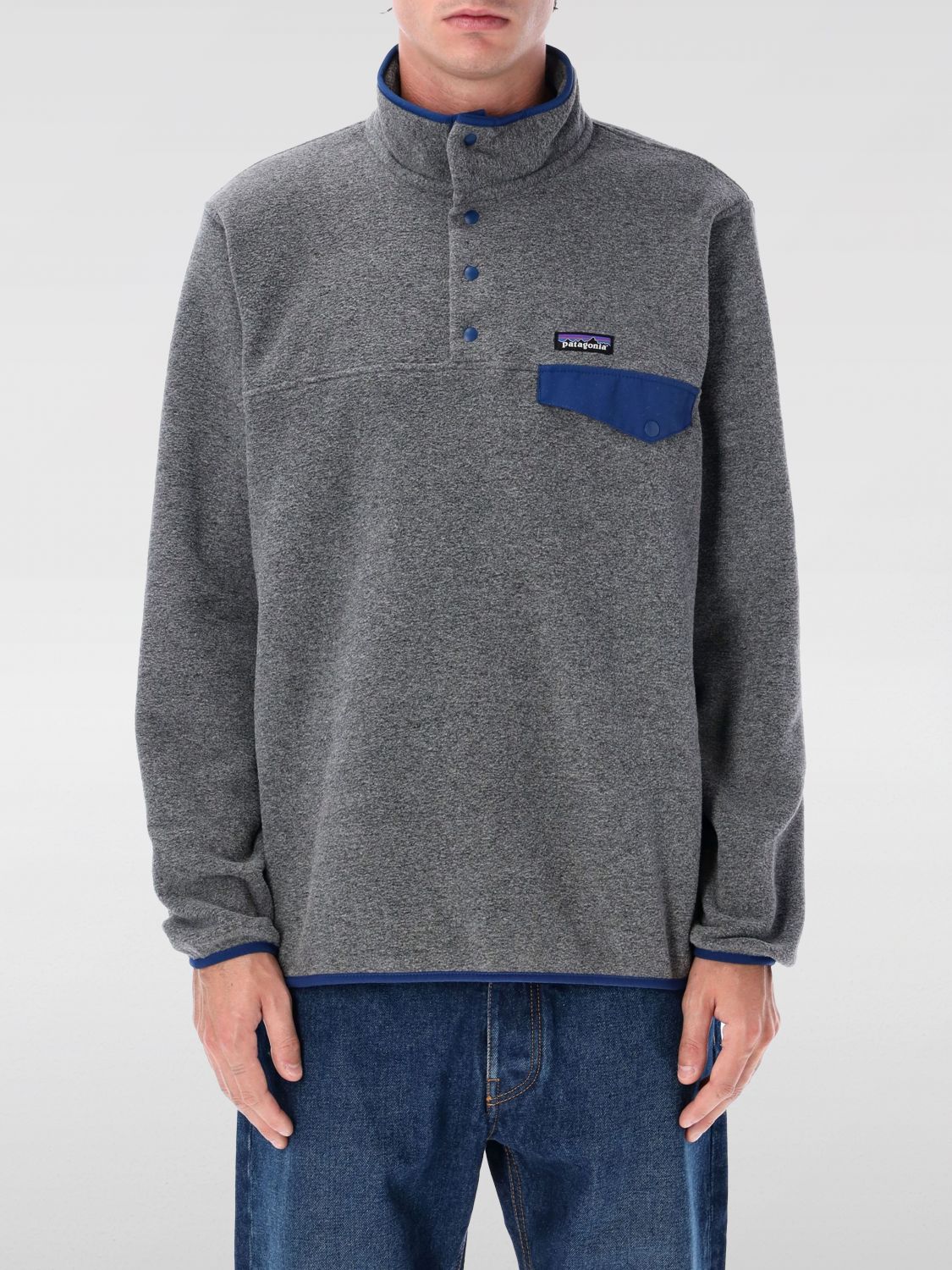 Patagonia Grey High Neck Logo Sweatshirt In Gray