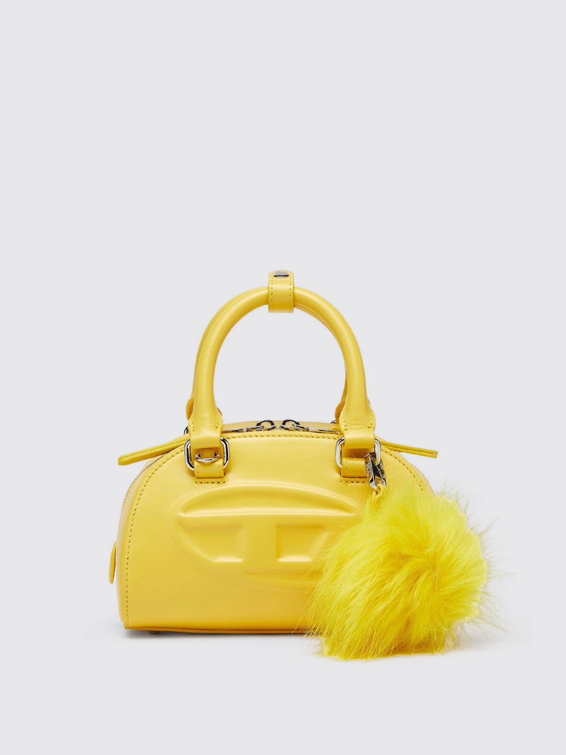 Diesel Women 1dr Dome Leather Shoulder Bag In Yellow