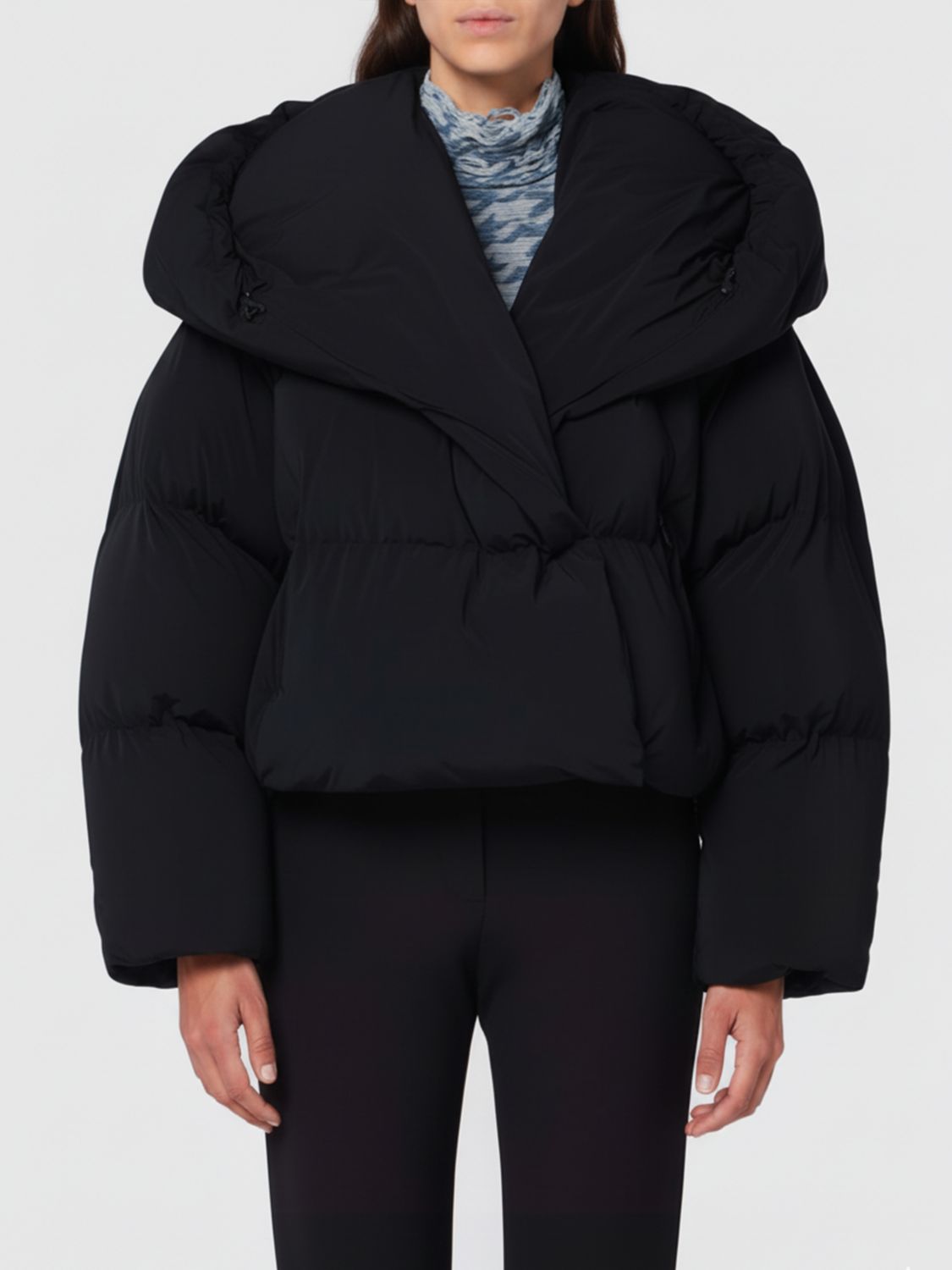 Diesel Black W-iley-t1 Wrap Padded Jacket In Multi