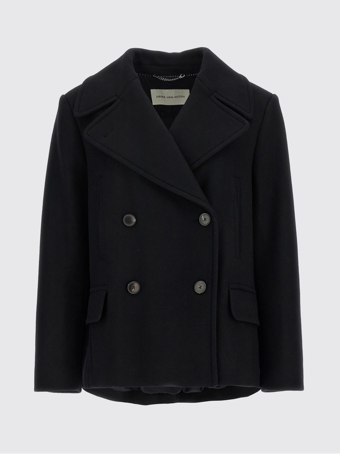 Dries Van Noten DRIES VAN NOTEN Coat Woman color Black　ドリスヴァンノッテン コート ウィメンズ カラー ブラック