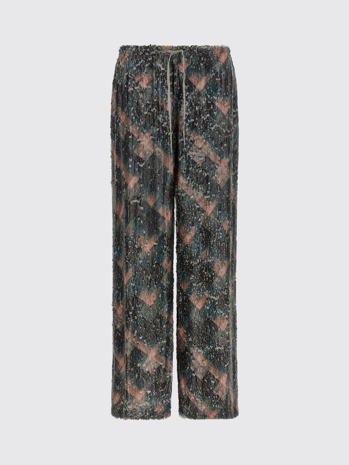 Dries Van Noten Waistband Pants Wide Leg Textured Fabric In Multi