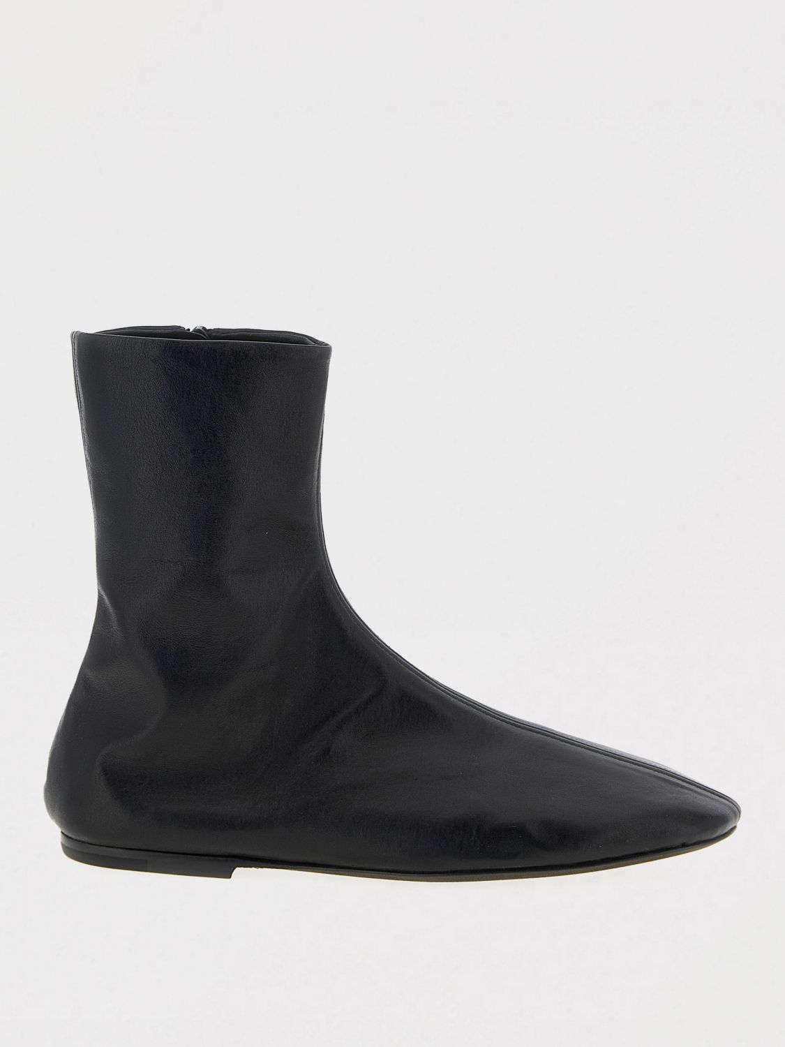 Dries Van Noten Leather Sock Booties In Black