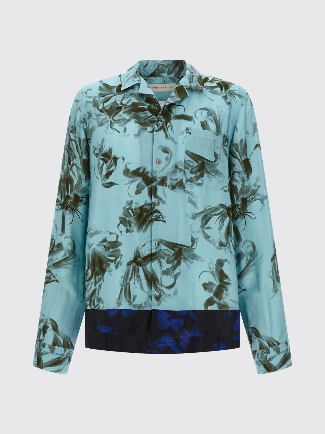 Dries Van Noten Floral Pattern Long Sleeves Shirt With Chest Pocket In Multi