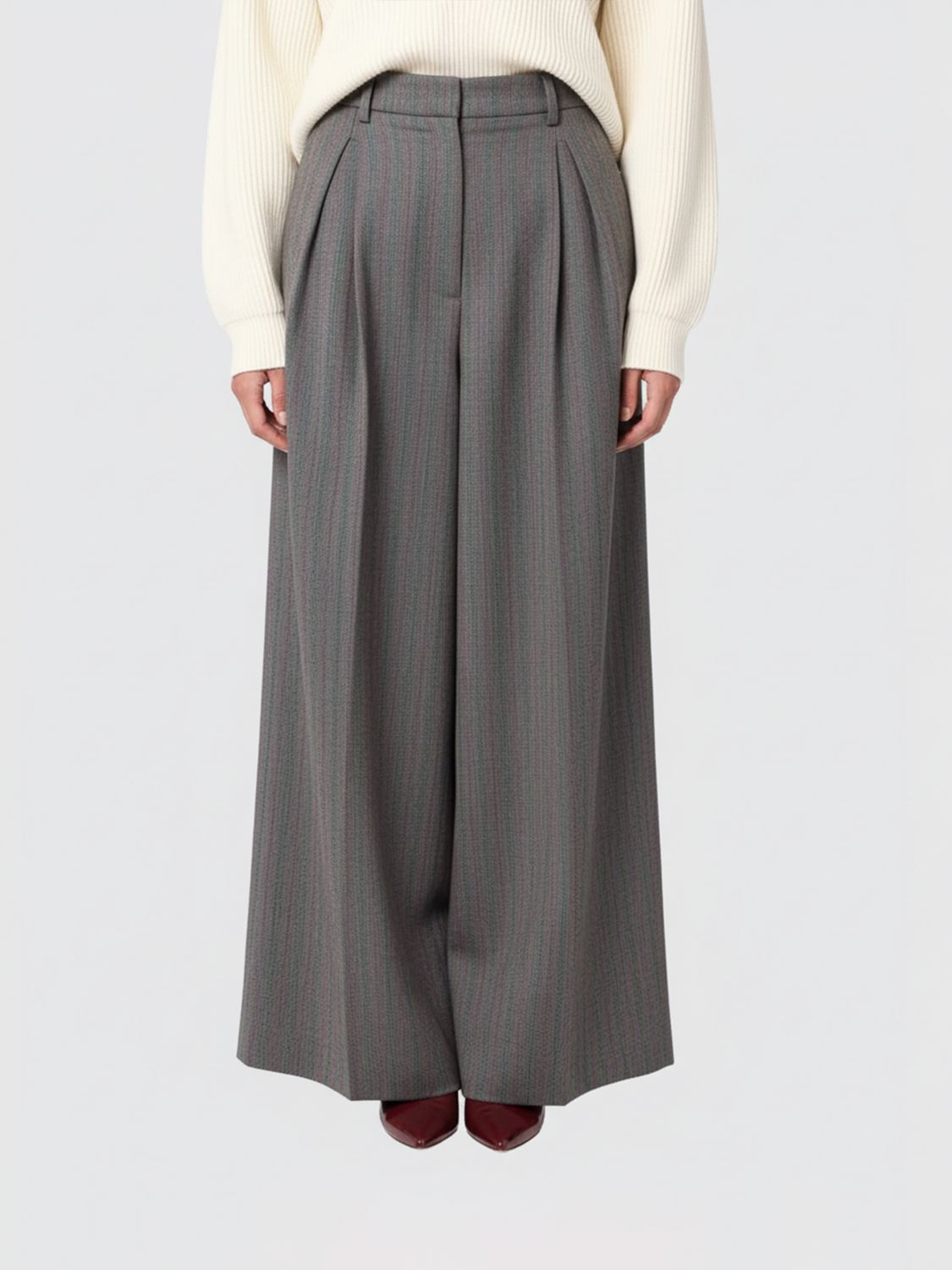 Dries Van Noten Pants Woman Color Grey In Multi