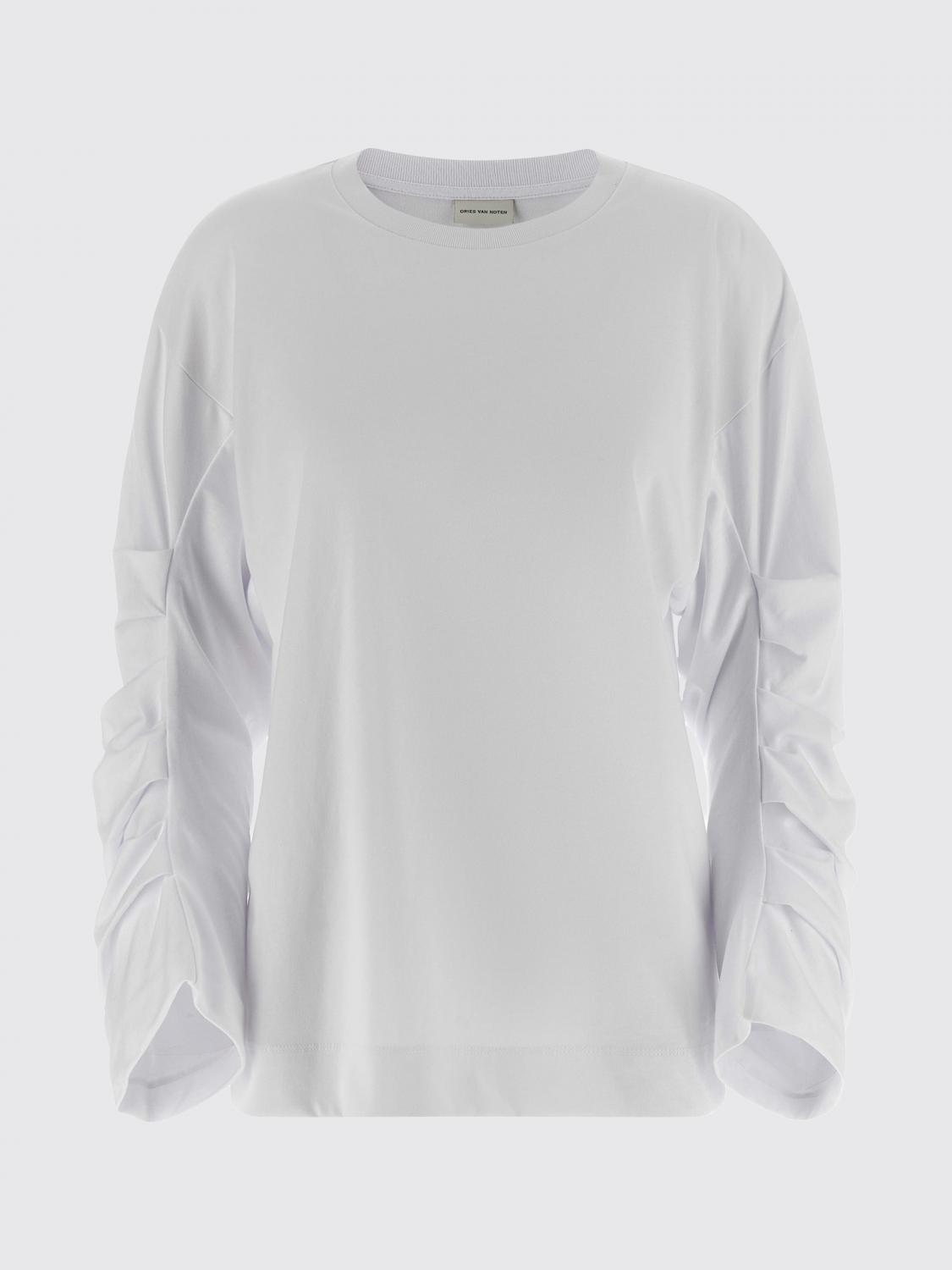 DRIES VAN NOTEN T-Shirt Woman color White　ドリスヴァンノッテン Tシャツ ウーマンカラー ホワイト DRIES