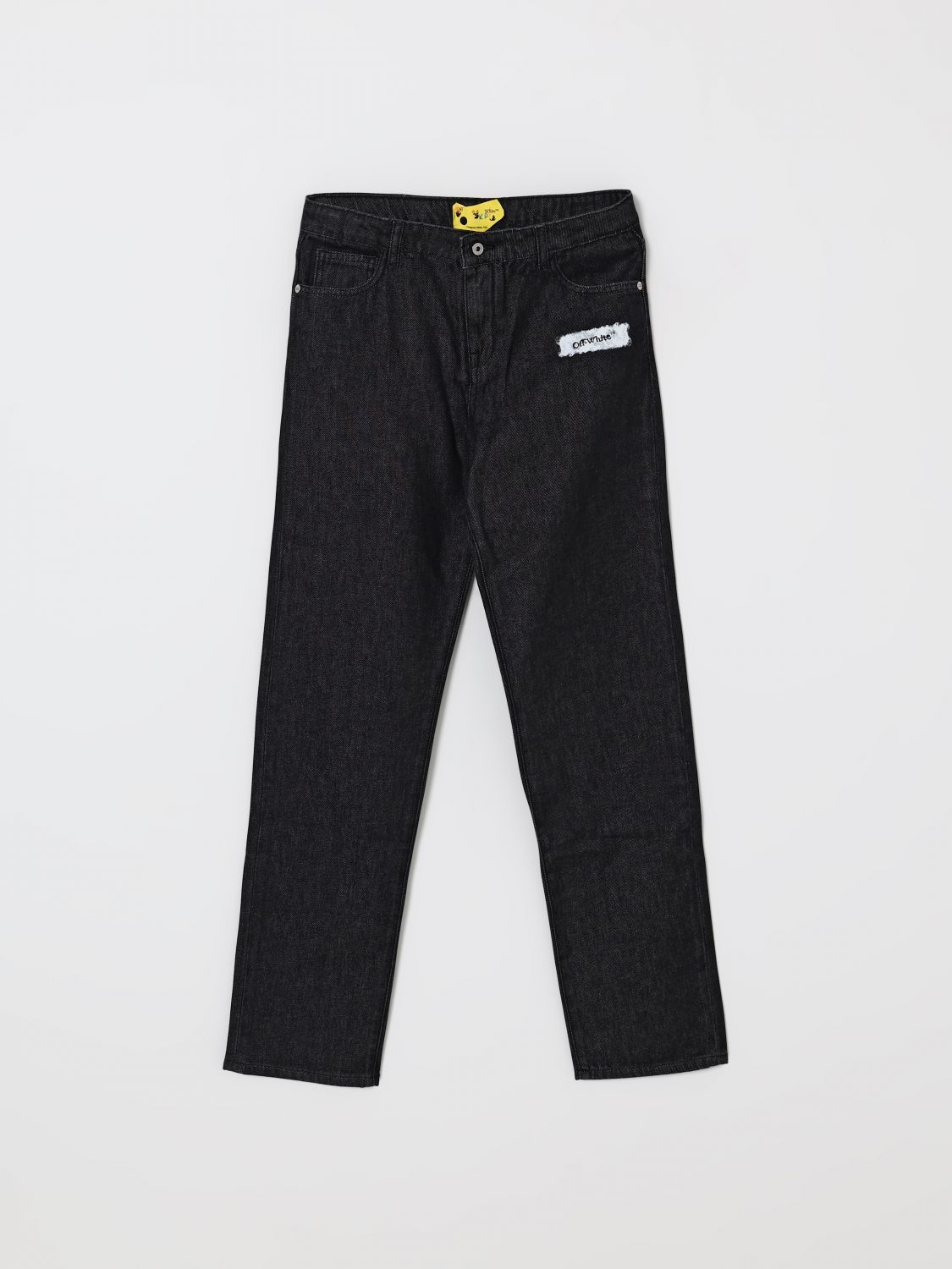 Off-white Logo-patch Jeans In Black