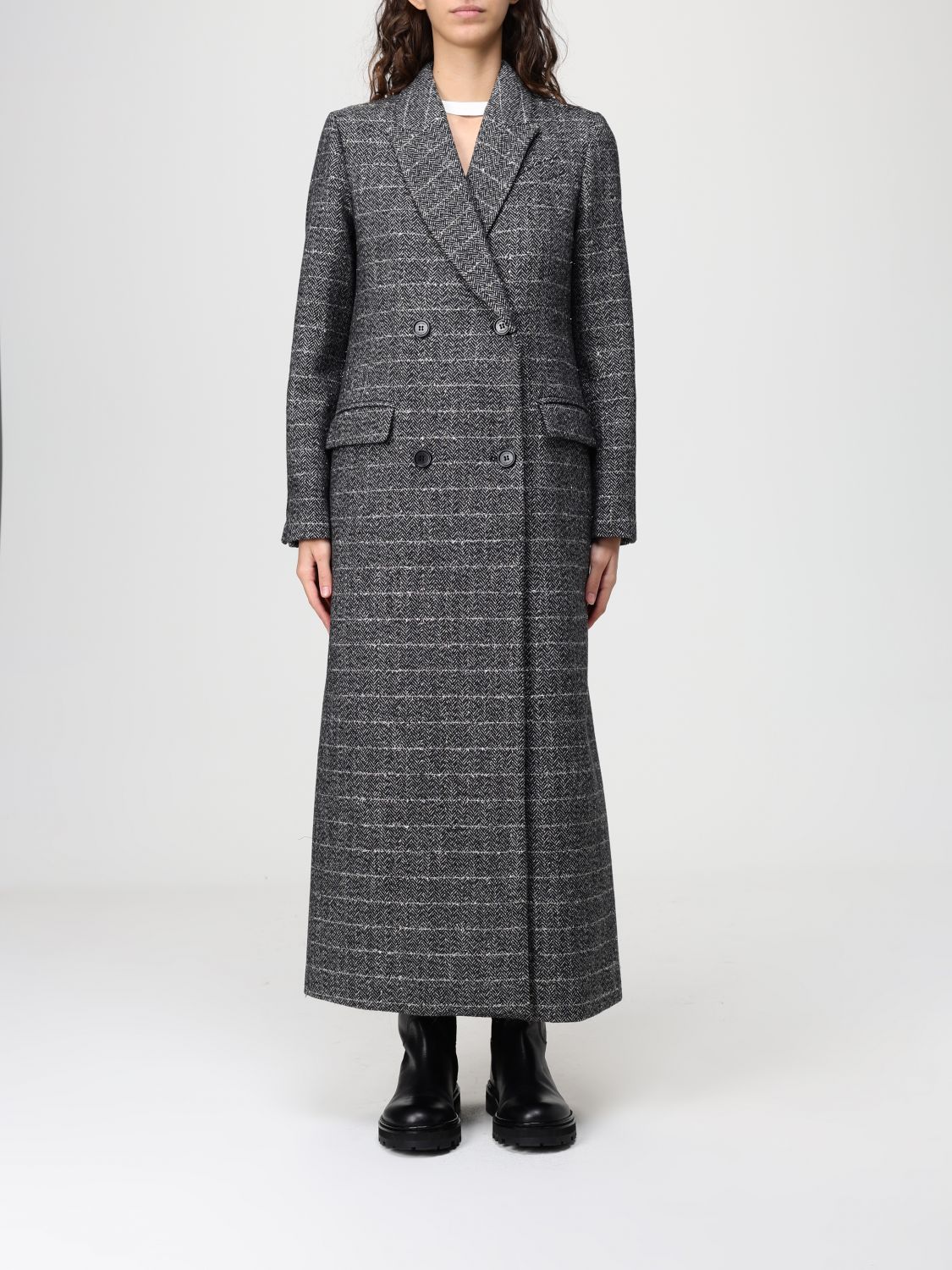 Twinset Coat Clothing In Gray
