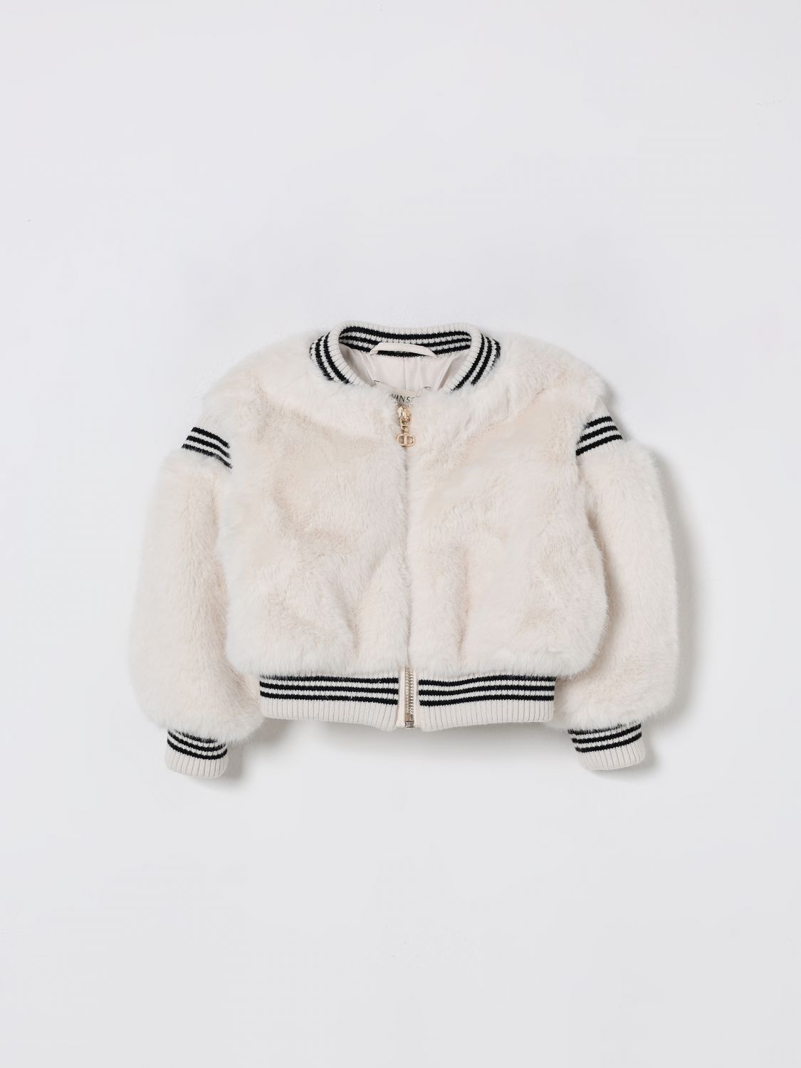 Twinset Puff-sleeve Striped-cuff Jacket In White