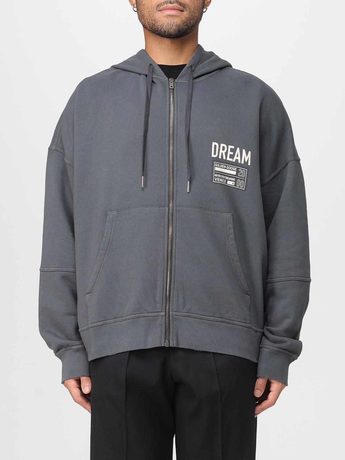 Golden Goose Deluxe Brand Dark Grey Cotton Oversize Ottaviano Sweatshirt In Gray