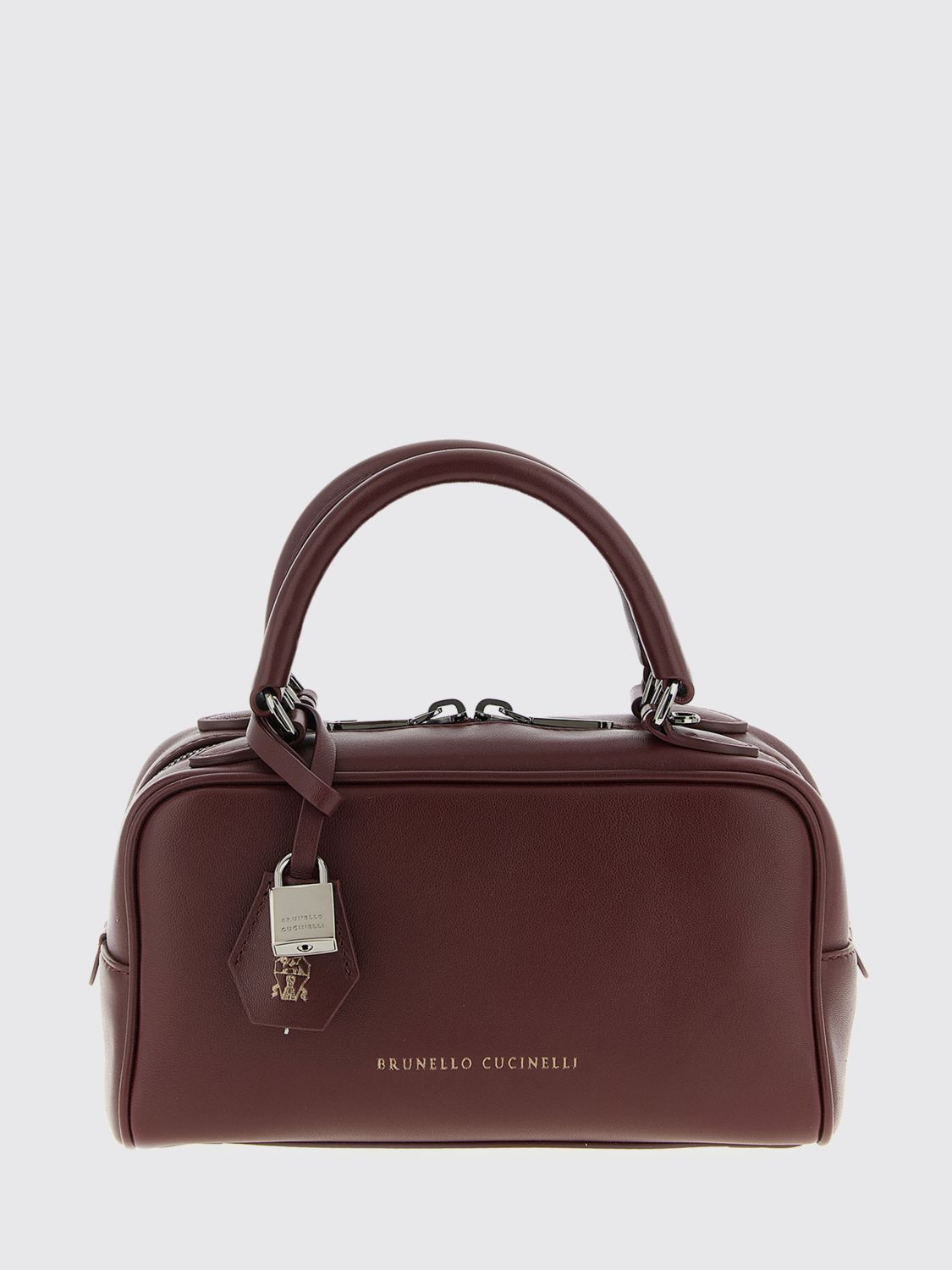Brunello Cucinelli Boston Explorer Hand Bags Bordeaux In Burgundy