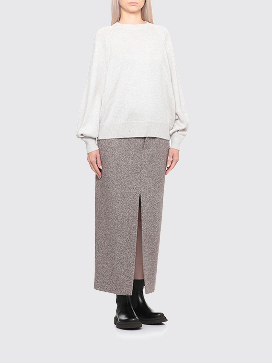 Brunello Cucinelli Sweater Woman Color Grey In Gray