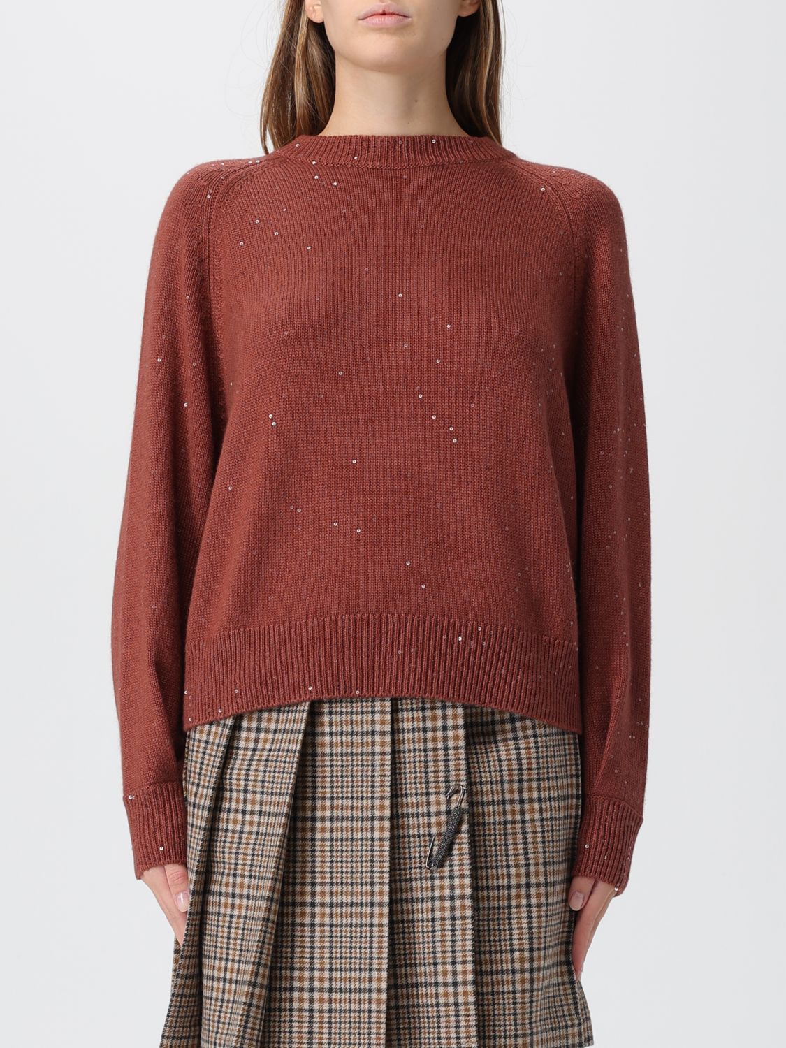 Brunello Cucinelli Sweater Woman Color Honey In Brown