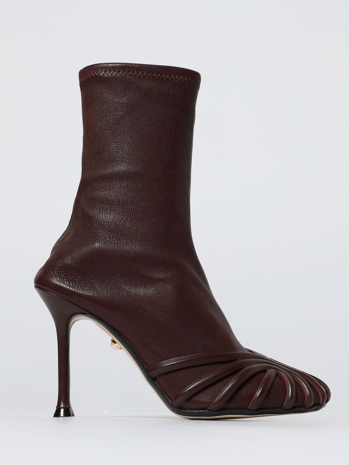 Alevì Milano Flat Ankle Boot  Woman Color Burgundy In Animal Print