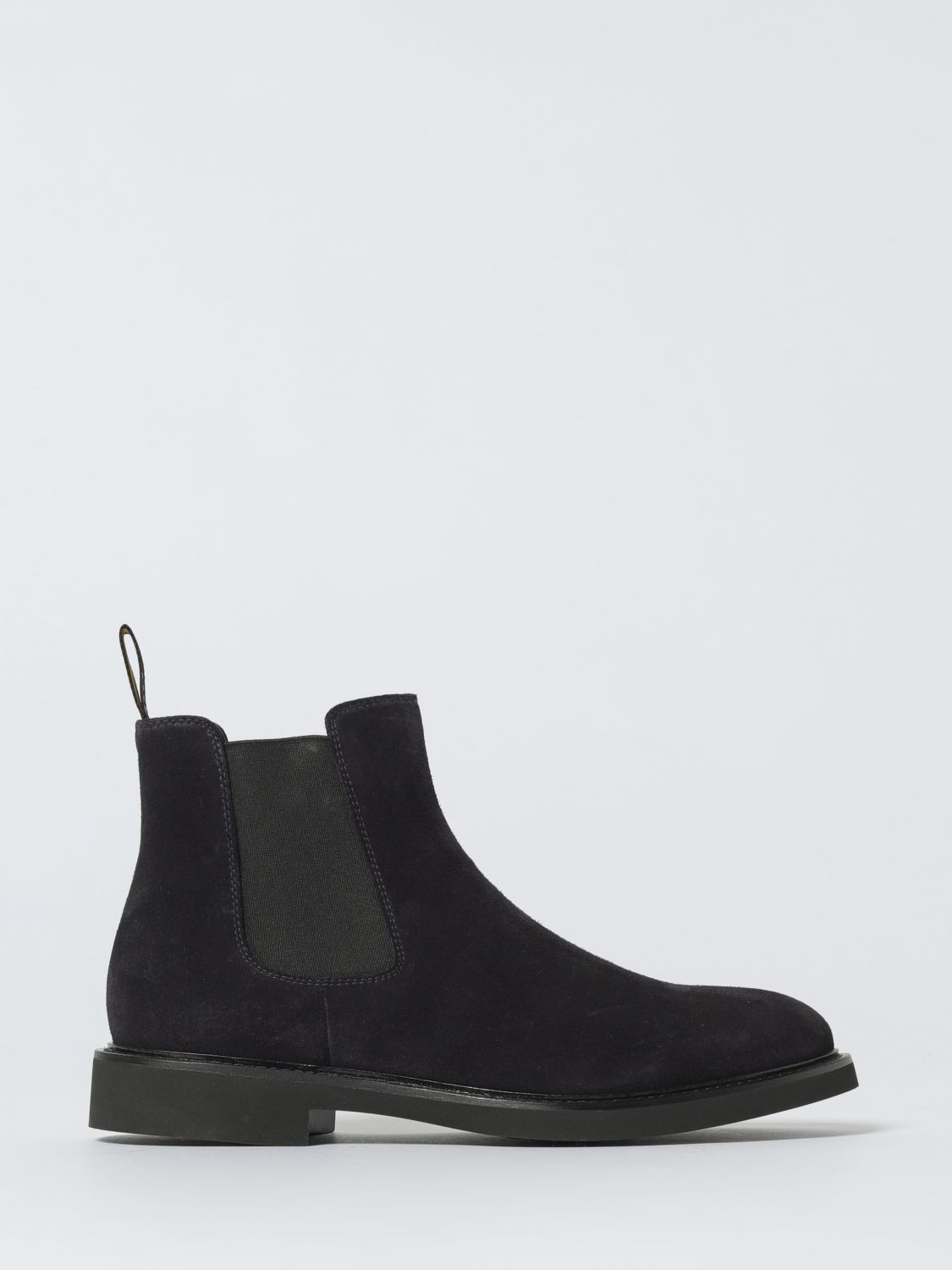 Doucal's Man Ankle Boots Black Size 9.5 Leather In Blue
