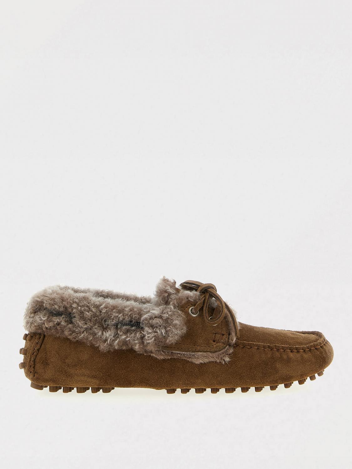 Brunello Cucinelli Suede Moccasin Driving Loafers Lace Detail In Brown
