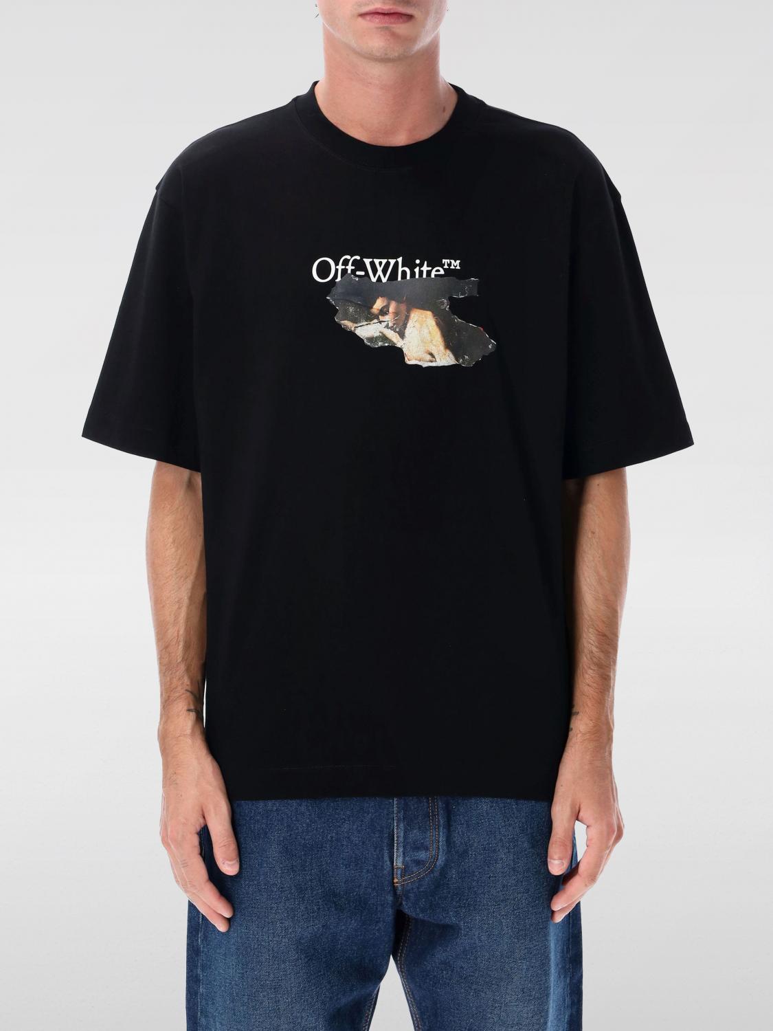 Off-white Paint Arrow Cotton T-shirt In Black