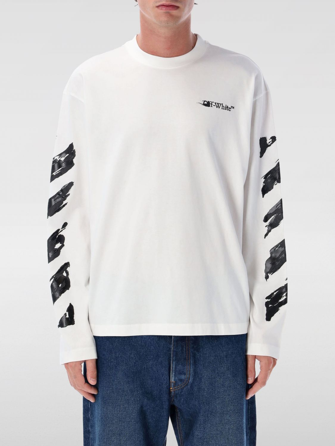 Off-white Arrow-print Long-sleeve T-shirt In White