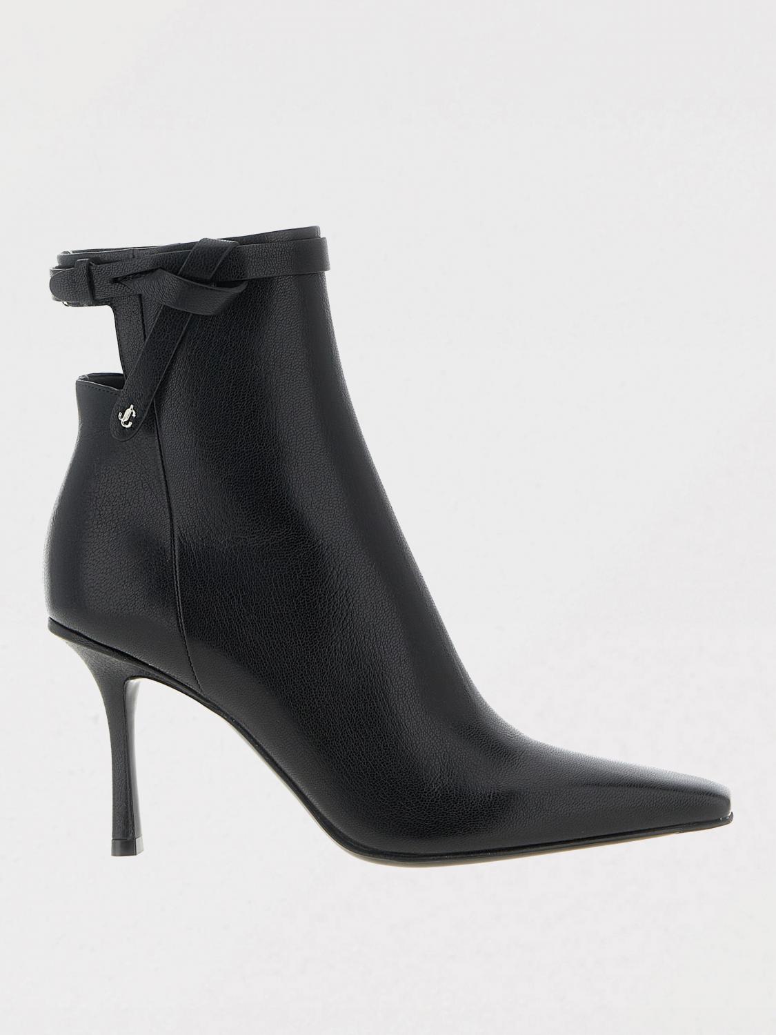 Jimmy Choo Camie Knotted-strap Leather Ankle Boots In Black