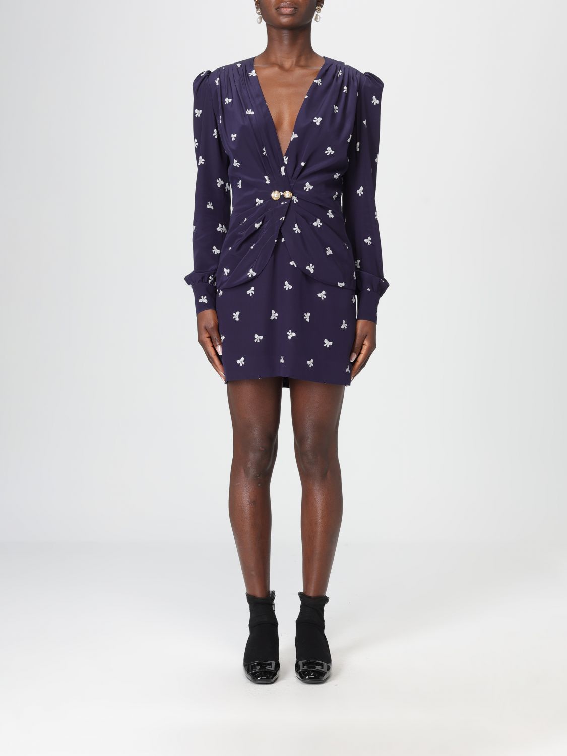 Alessandra Rich Dress Woman Color Blue In Blue