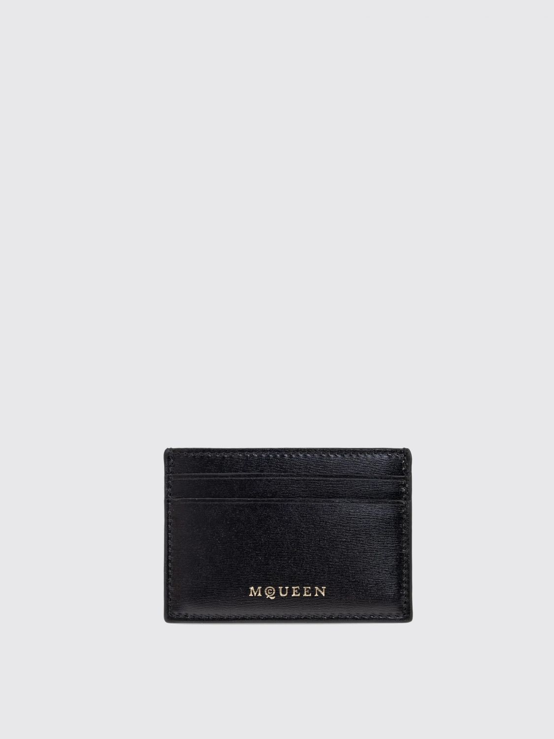 Alexander Mcqueen Compact Leather Goods With Minimalist Design In Black