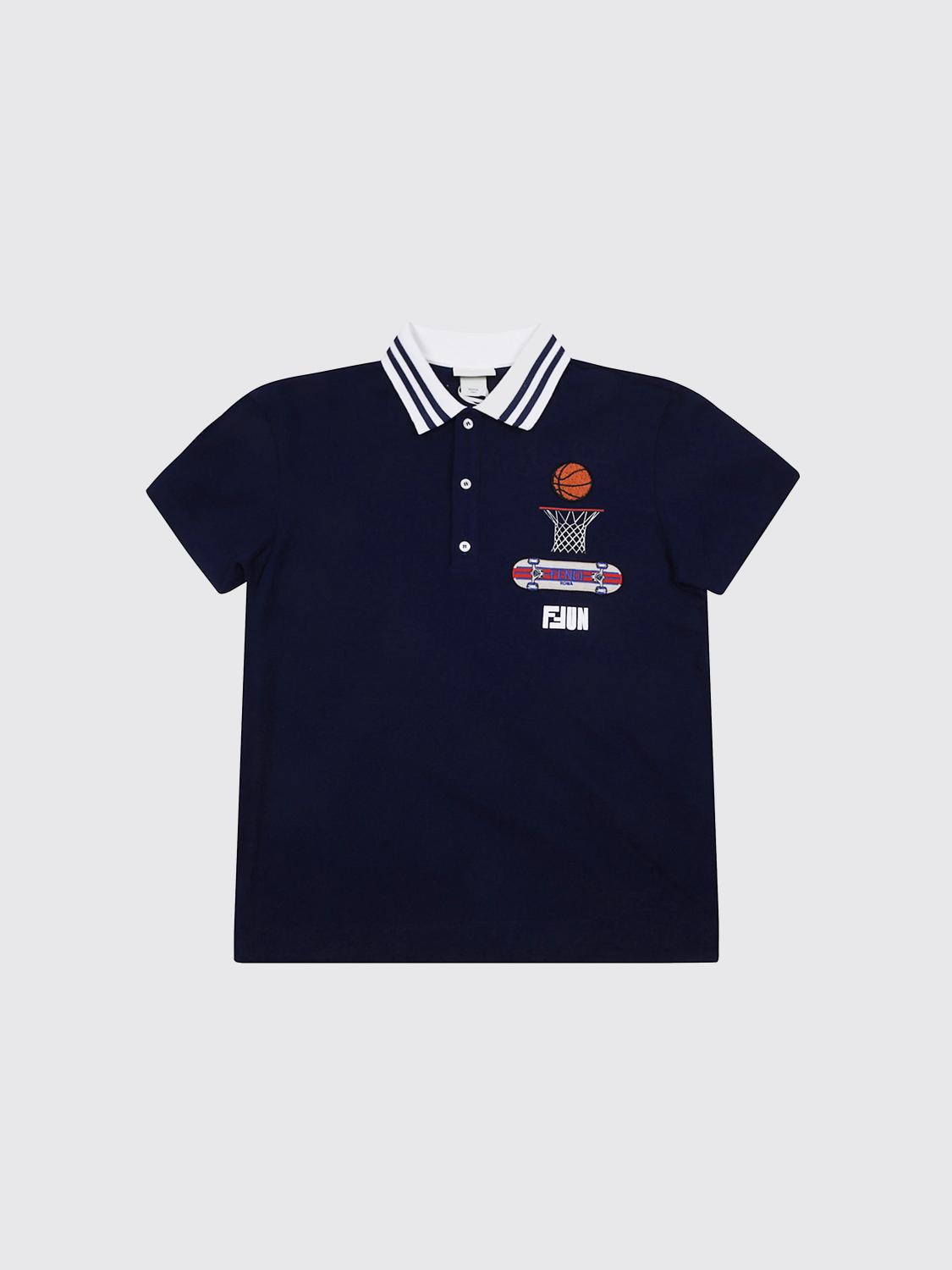 FENDI Polo in cotone con ricami