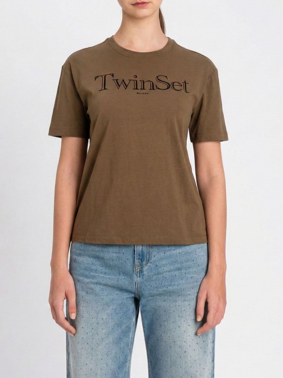 Twinset T-shirt Woman Color Kaki In Brown