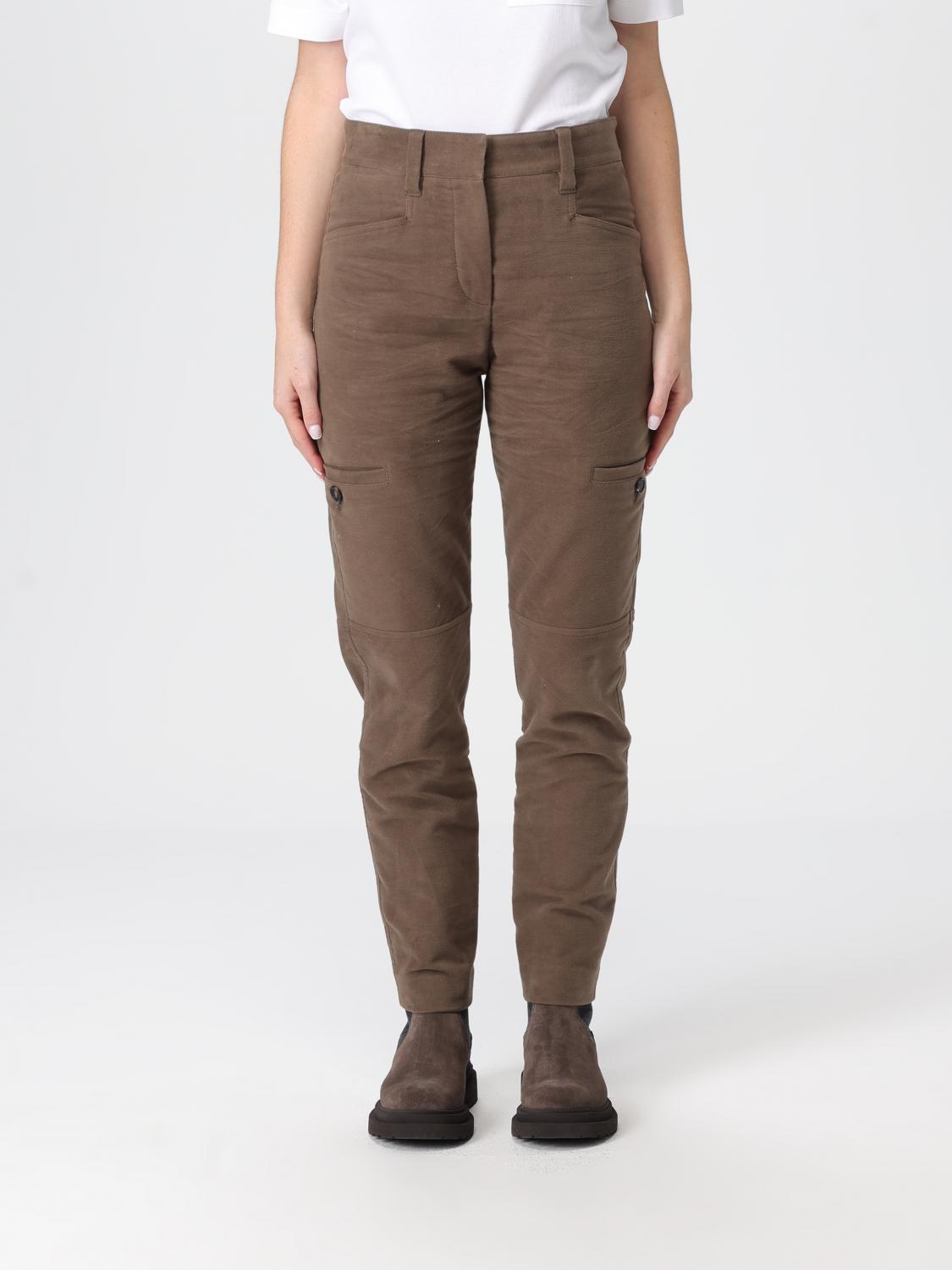 Brunello Cucinelli Pants Woman Color Brown In Brown