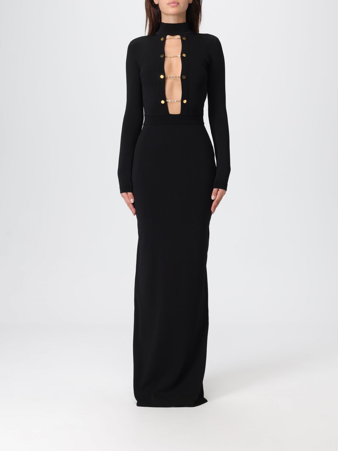 Elisabetta Franchi Open-back Maxi Dress In Black
