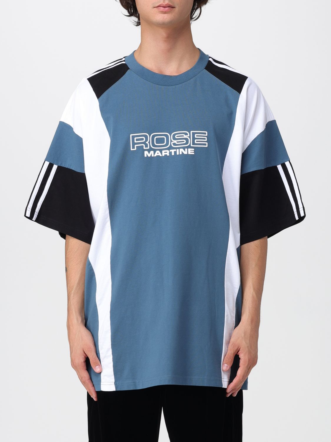 Martine Rose Panelled Short-sleeve Crew Neck T-shirt With Graphic Accents In Multi