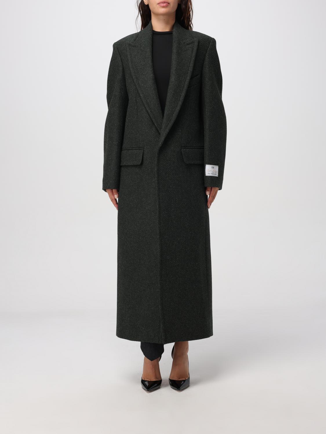 Victoria Beckham Single Breasted Mid-length Coat In Green
