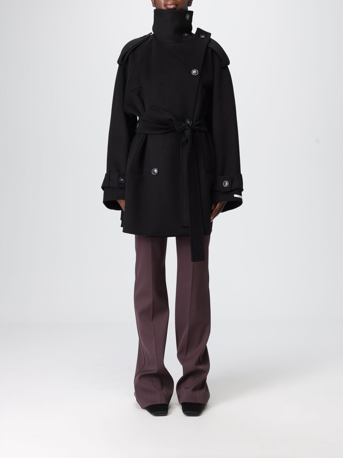 Sportmax Coat  Woman Color Black In Black