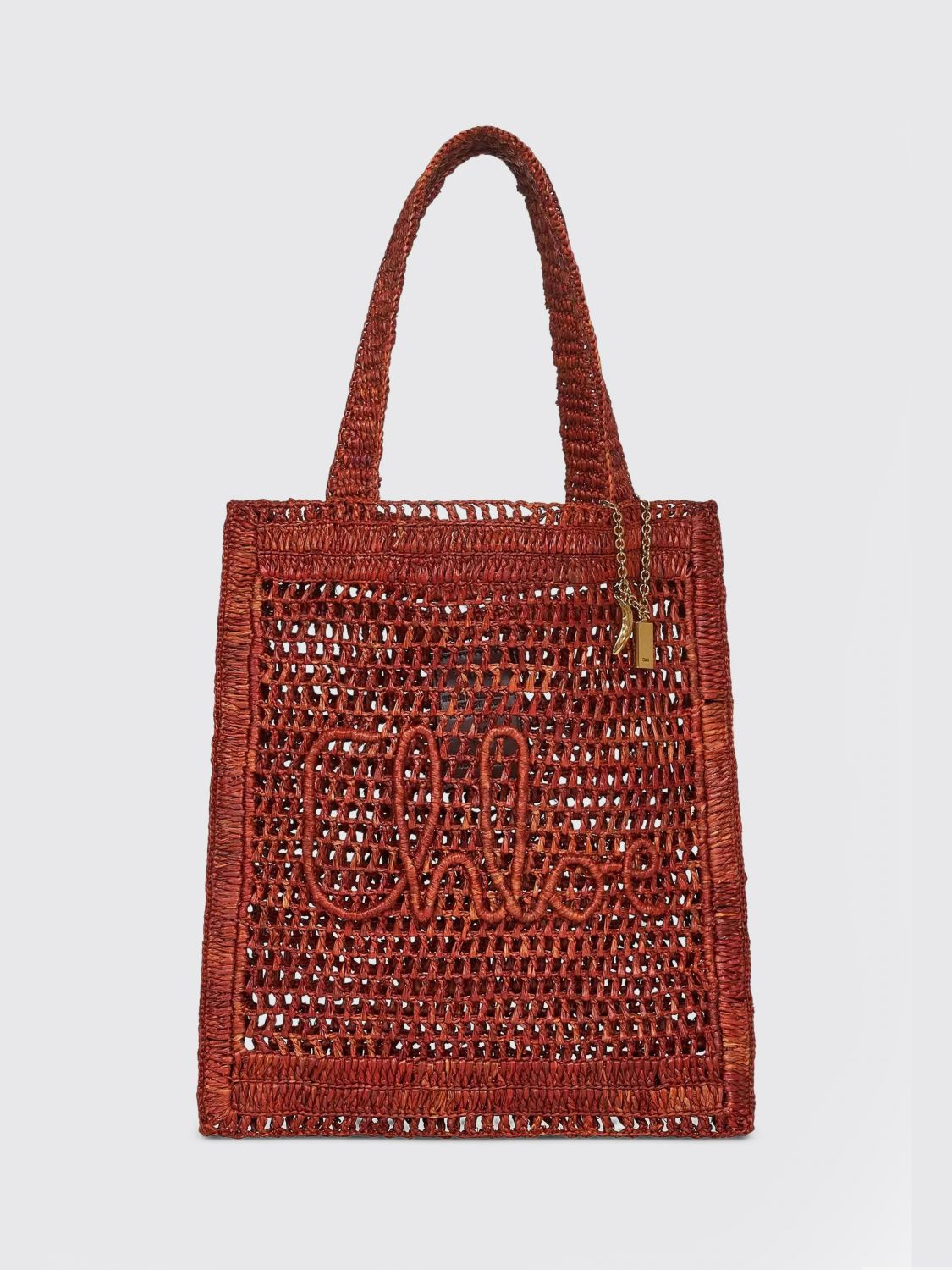 Chloé Chloè Summer Banana Rafia Tote In Brown