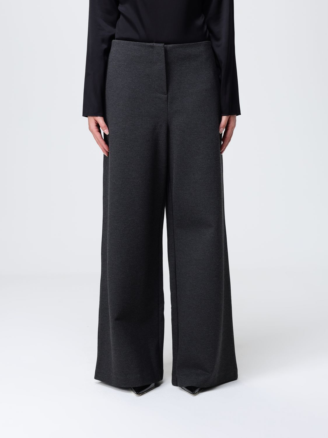 Mm Max Mara Pants  Woman Color Grey In Black
