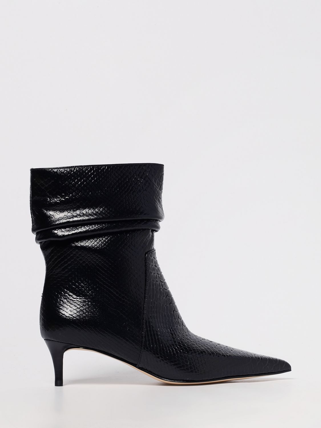 Michael Kors Textured Black Leather Ankle Boots In Black