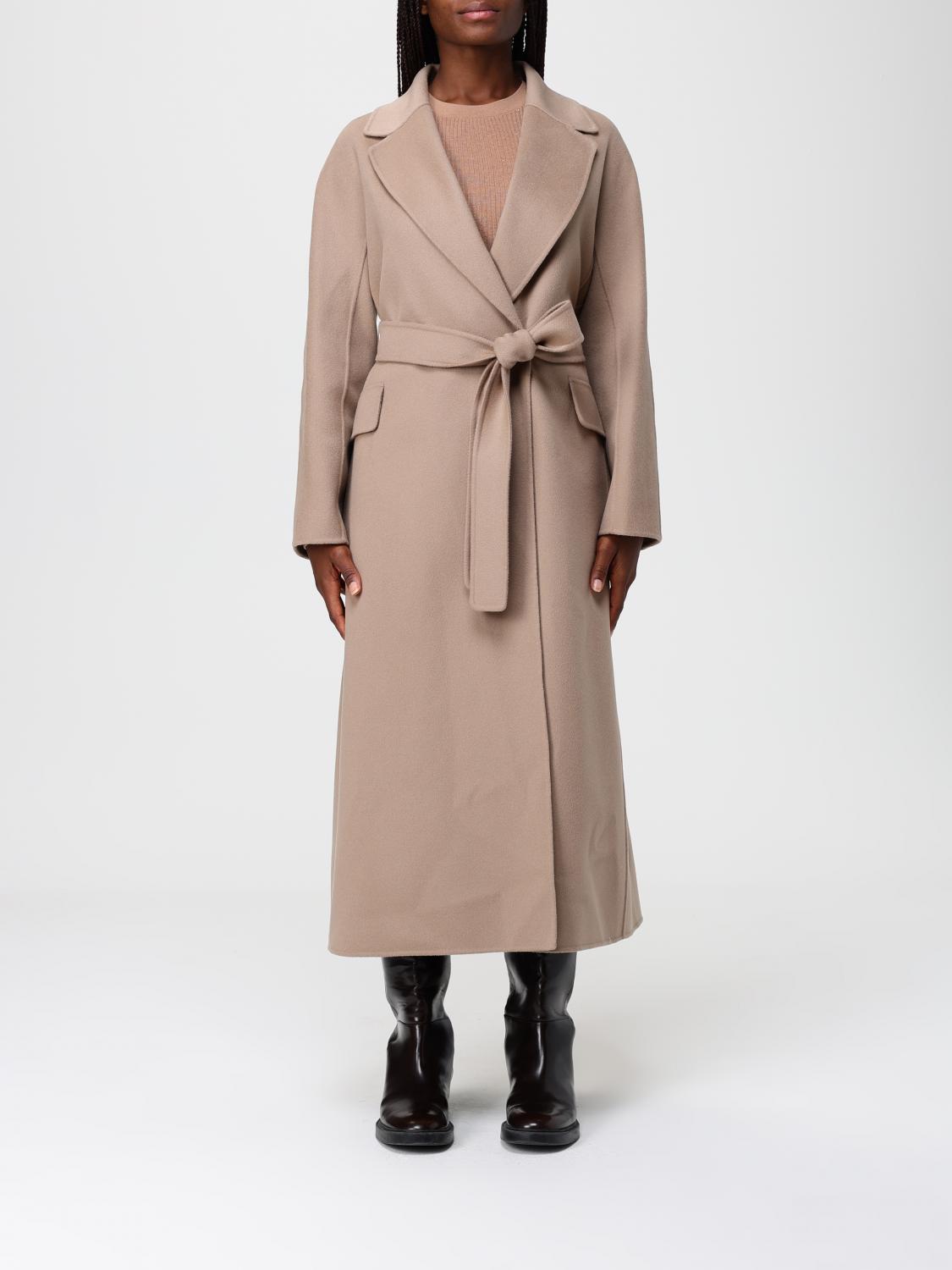 Max Mara Trench Coat Woman Color Beige In Neutral