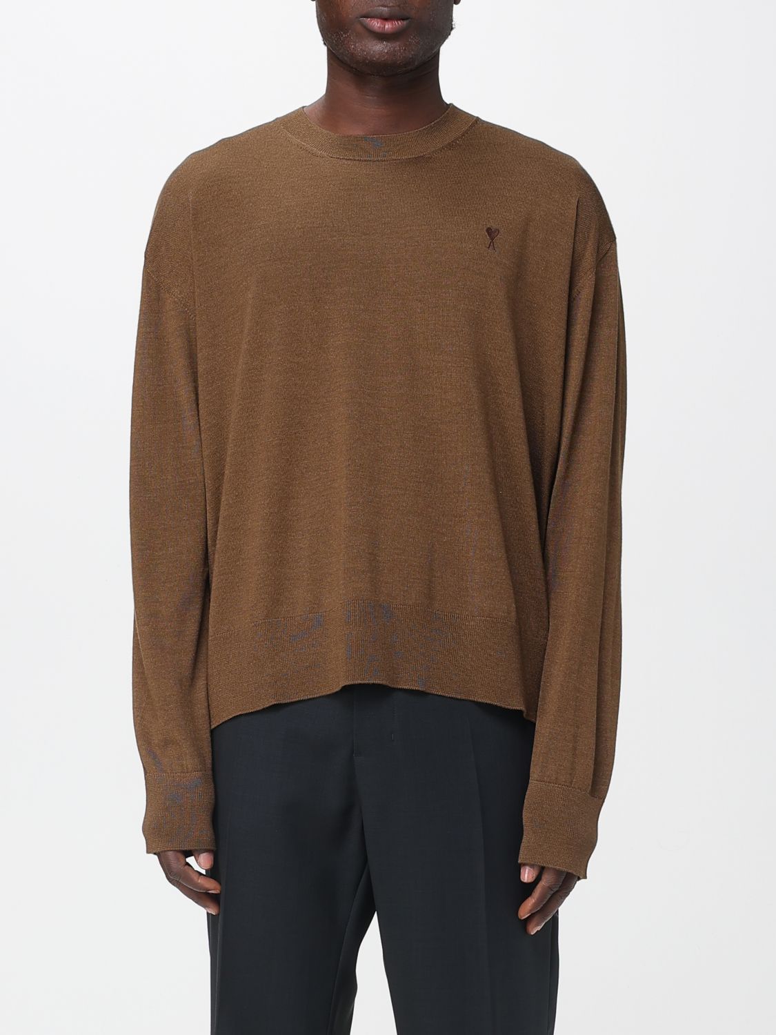 Sweater AMI PARIS Men color Brown Sweater AMI PARIS Men color Brown