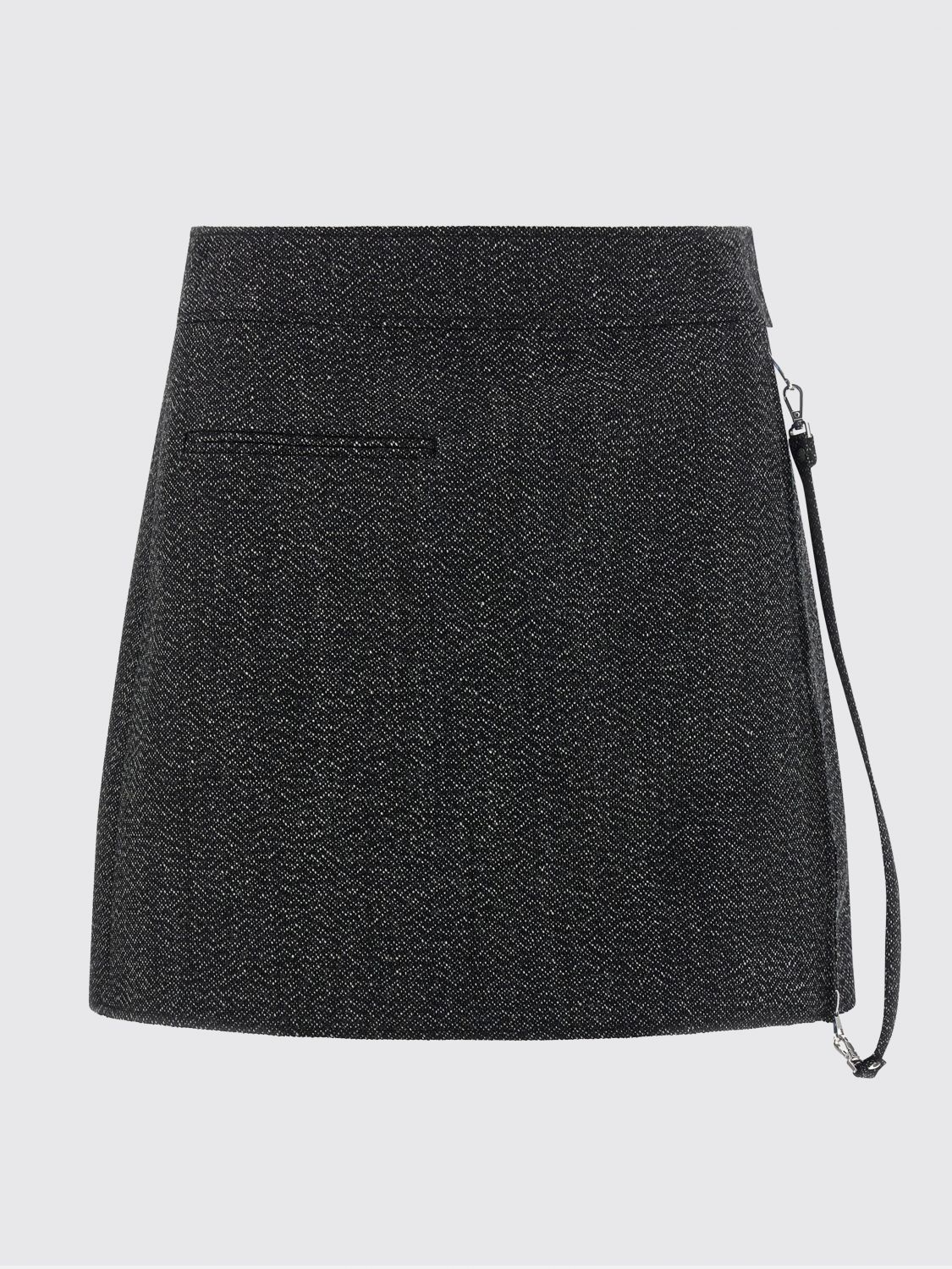 Courrèges Courreges Women 'zipped Caviar Mini' Skirt In Gray