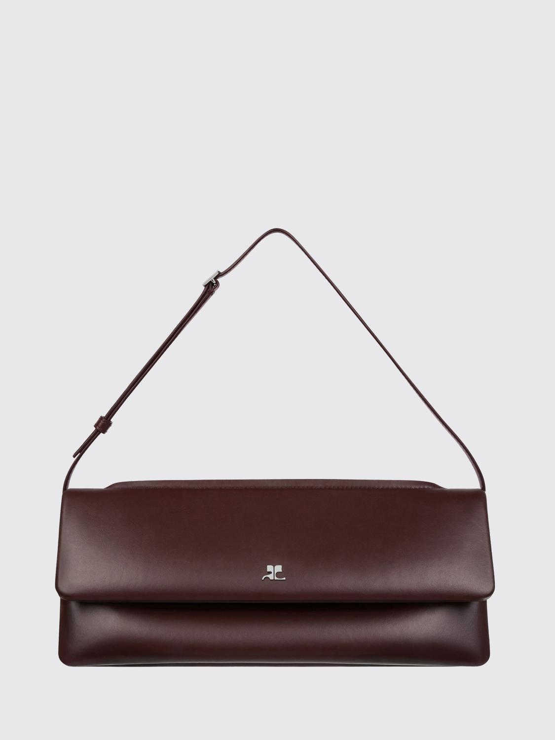 Courrèges Shoulder Bag Cuff Design Adjustable Strap In Burgundy