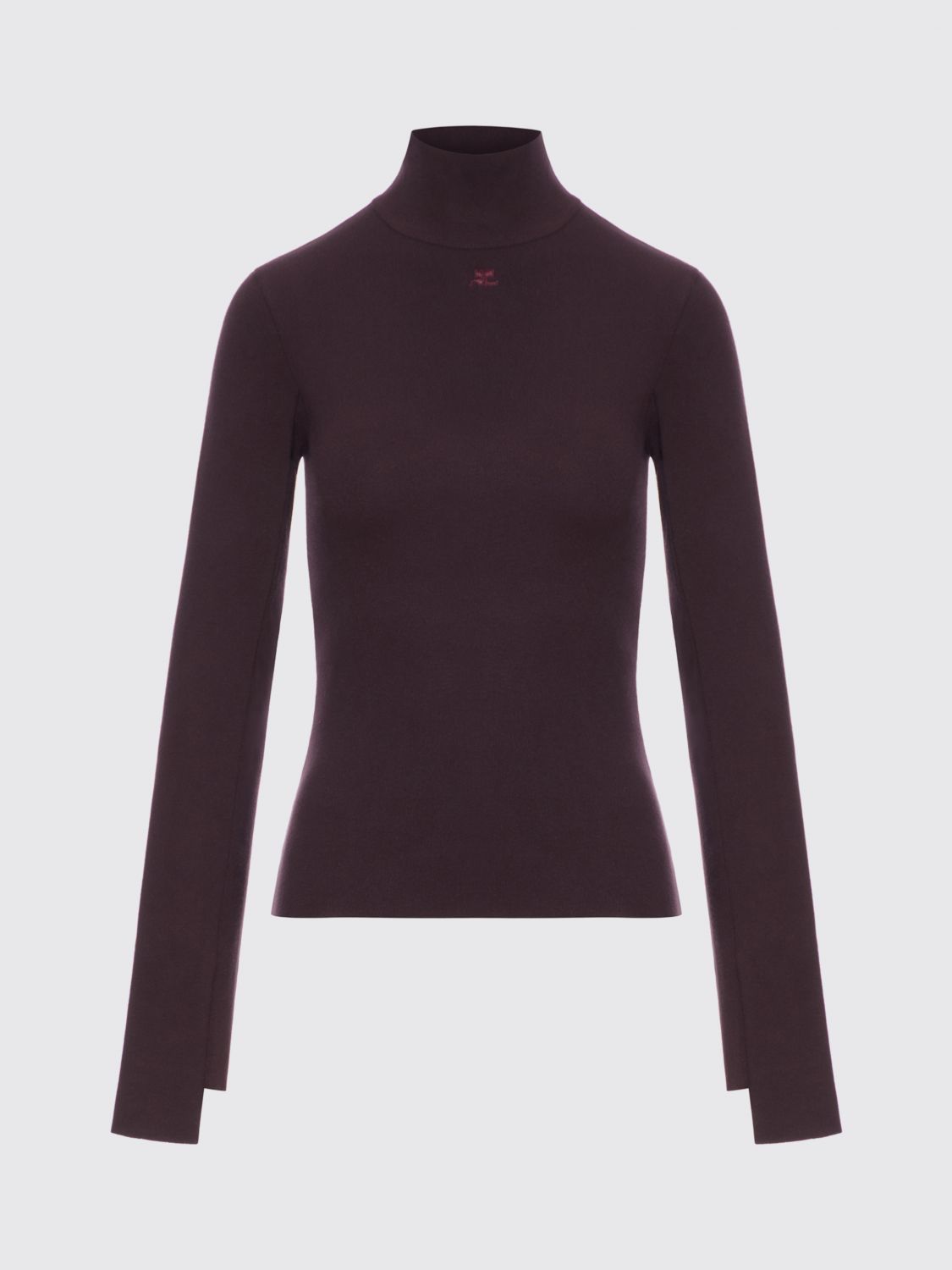 Courrèges Interlock Turtleneck Sweater In Brown