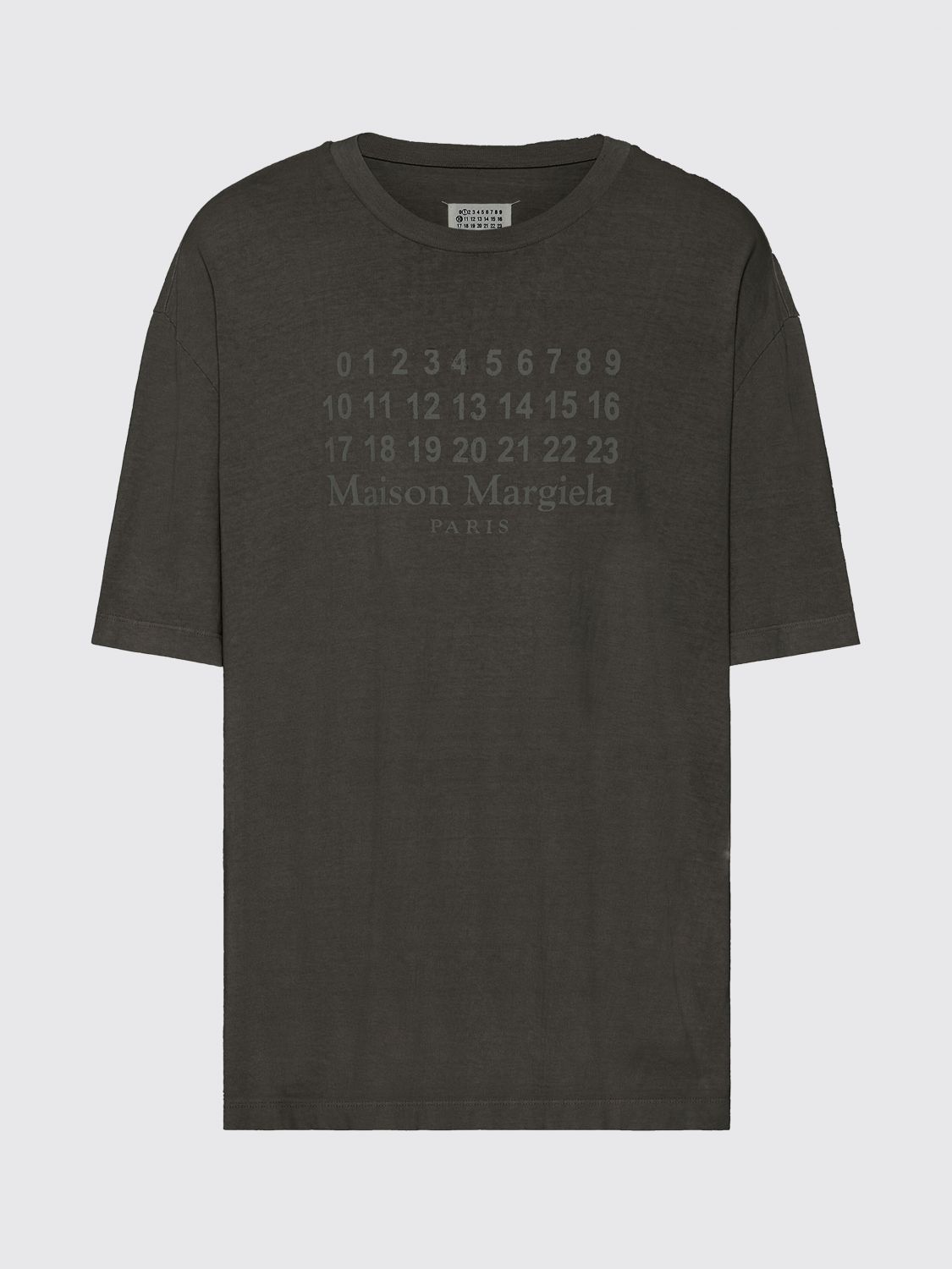Maison Margiela Graphic Crew Neck Short Sleeve Relaxed T-shirt In Brown