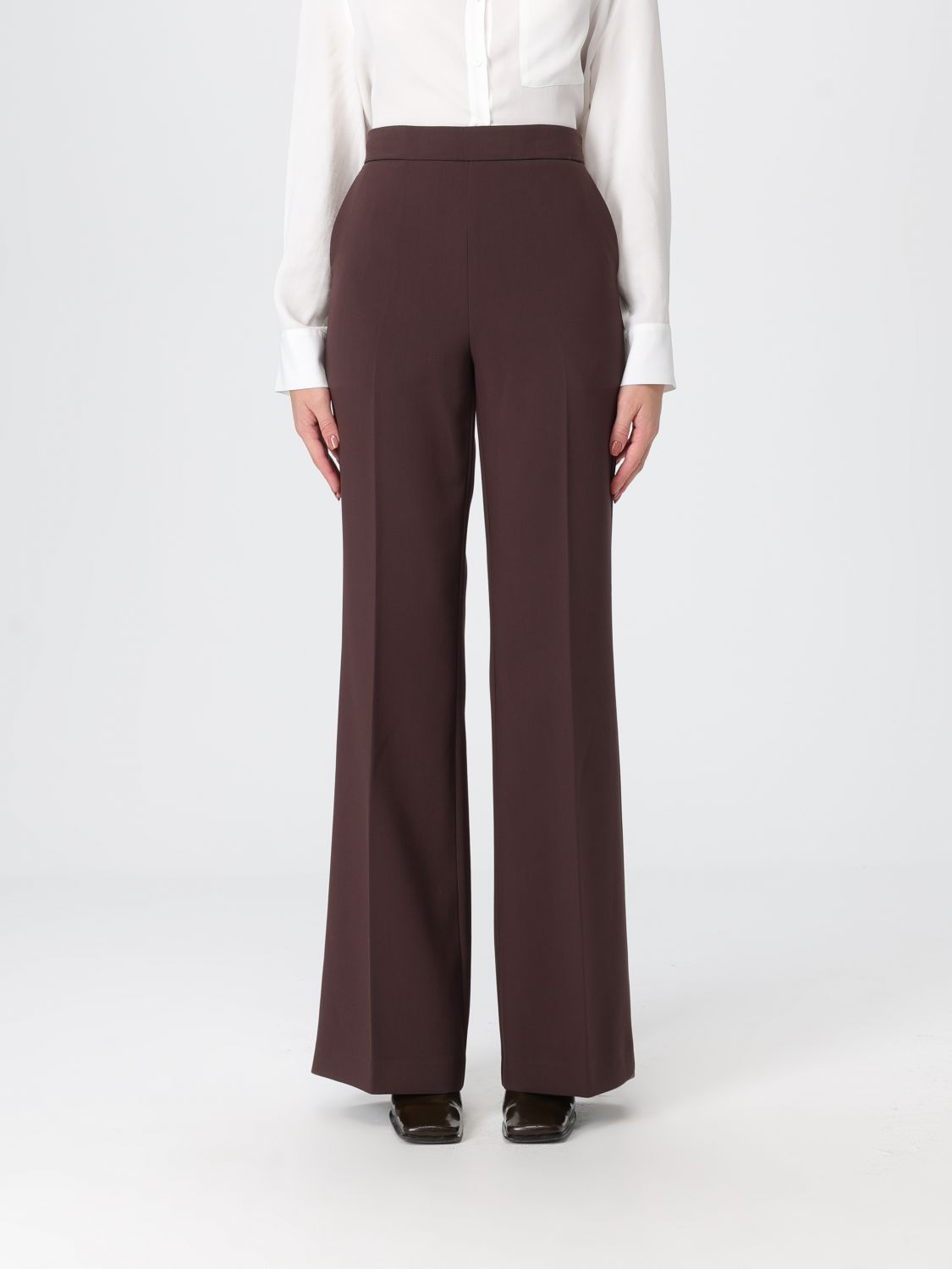 Twinset Pants Woman Color Black In Burgundy