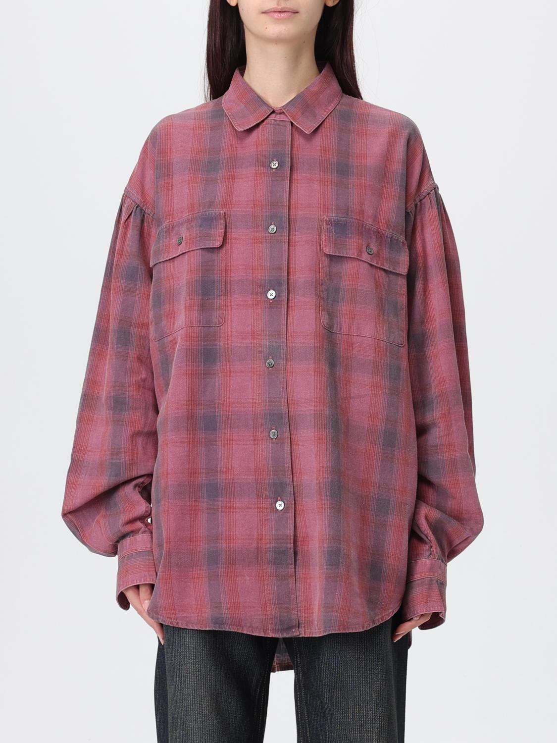 Our Legacy Relaxed Fit Plaid Shirt With Classic Collar And Button-down Front In Pink