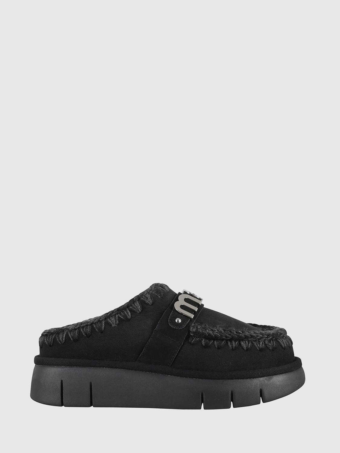 Mou Bounce Clog Metal Logo Mule In Black