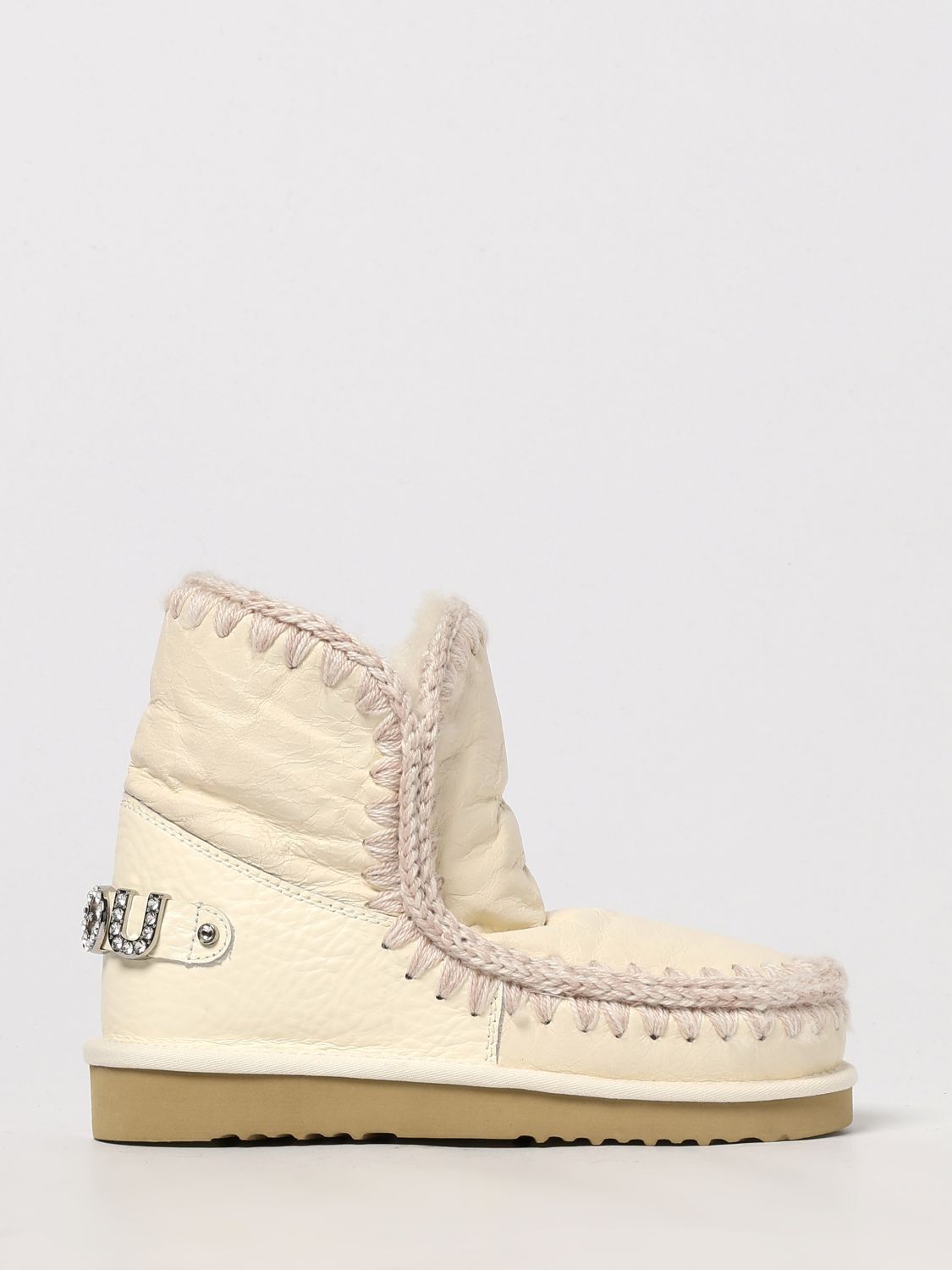 Mou Flat Ankle Boot  Woman Color White In Neutral