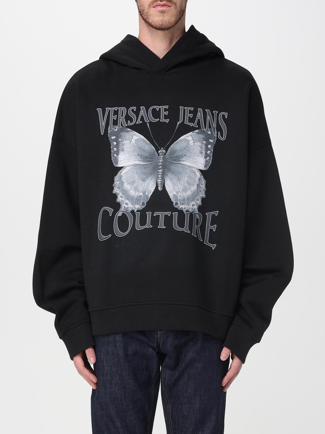 VERSACE JEANS COUTURE Sweatshirt Men color Black　VERSACE JEANS COUTURE スウェットシャツ メンズ カラー ブラック VERSACE