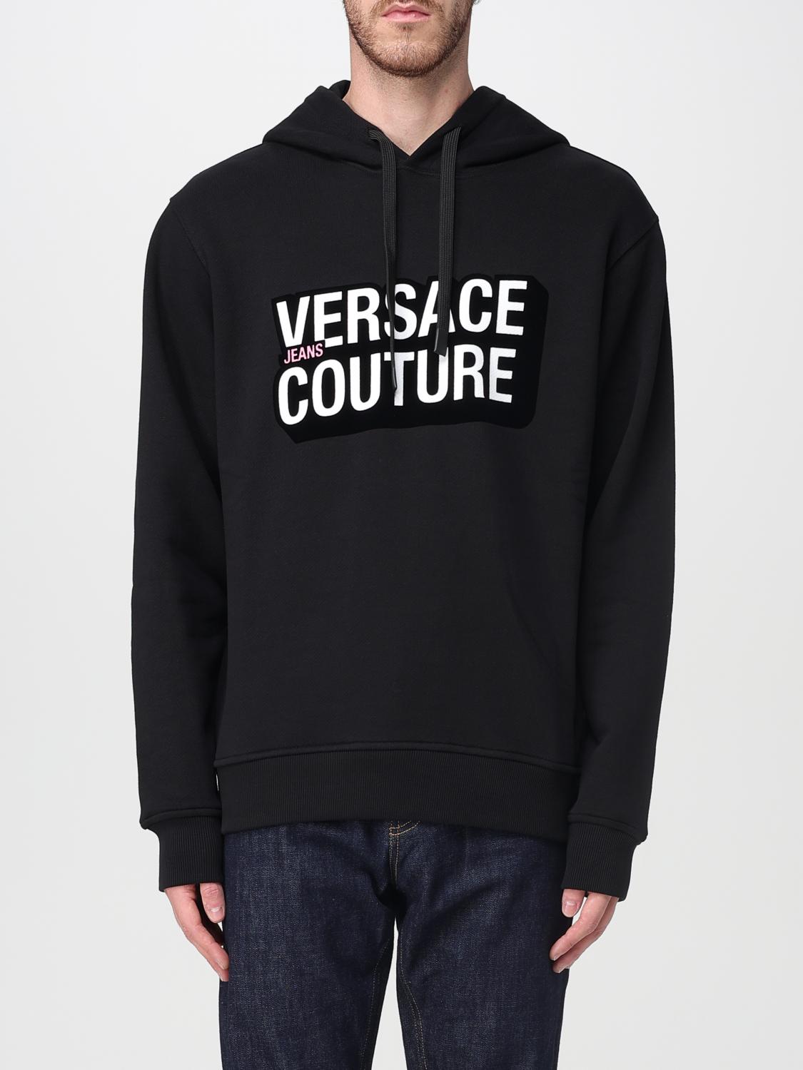 VERSACE JEANS COUTURE Sweatshirt Men color Black　VERSACE JEANS COUTURE スウェットシャツ メンズ カラー ブラック VERSACE